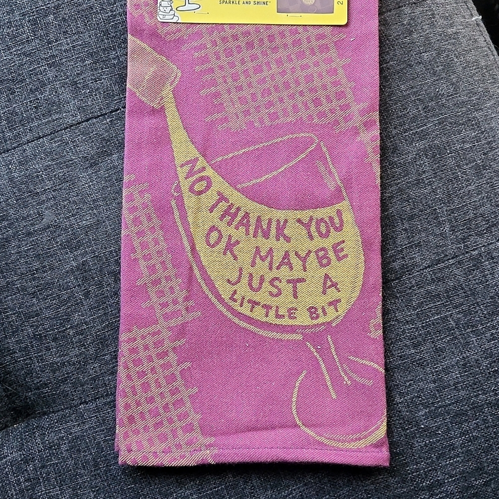 NWT burgundy and yellow wine dish cloth kitchen towel